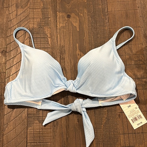 Shade & Shore Light Blue Swimsuit Top Adjustable Underwire Removable Padding - Picture 1 of 11